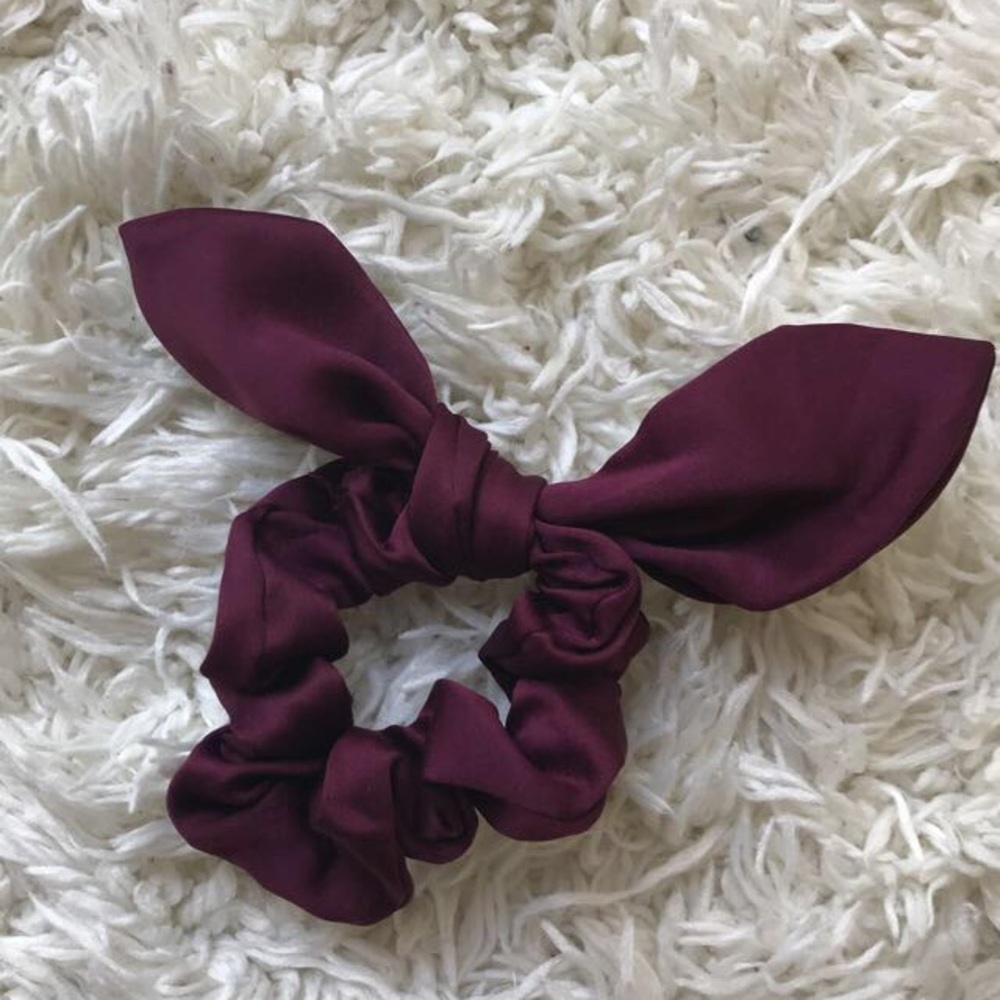 Burgundy satin Scrunchie